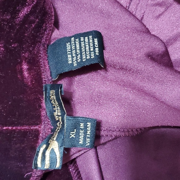 Serena Williams Signature Tuxedo Stretch Pants Jumpsuit Burgundy Velvet Size XL - Picture 5 of 5